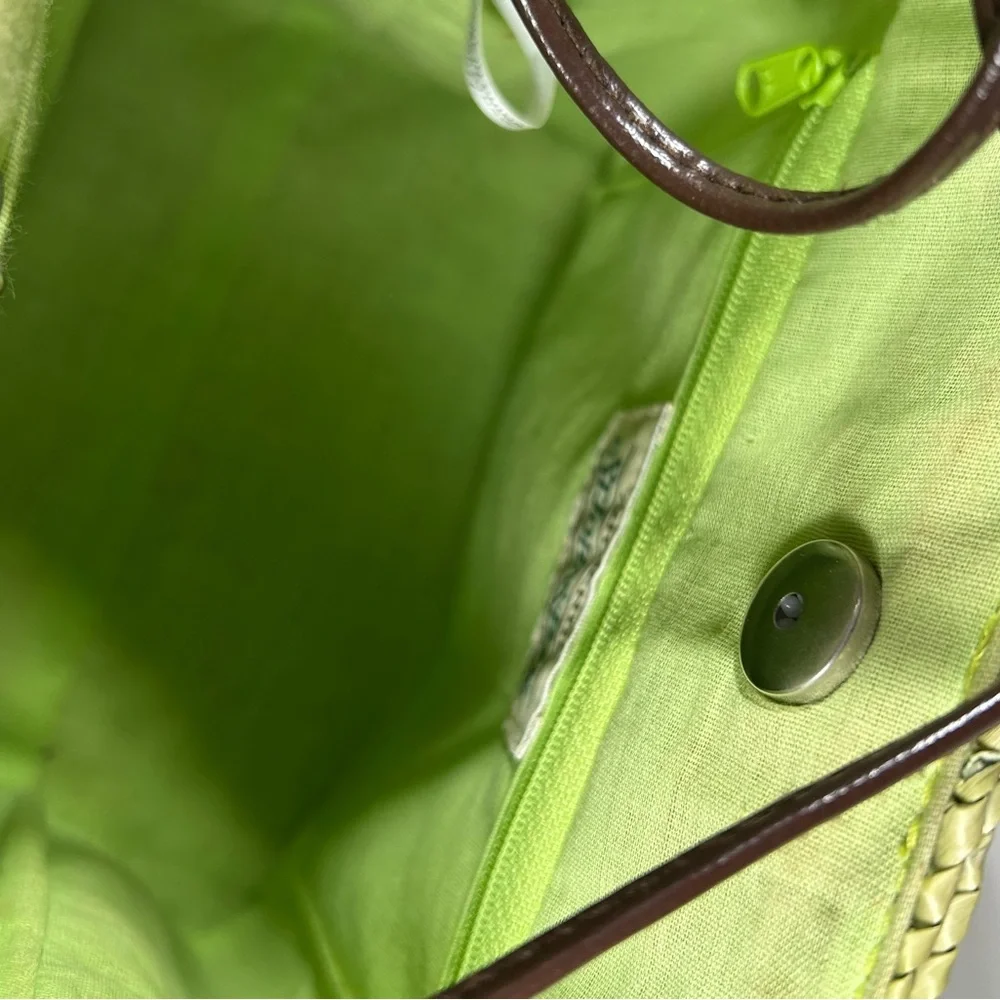 Authentic StJohnsBay Straw lime color purse - Picture 11 of 12